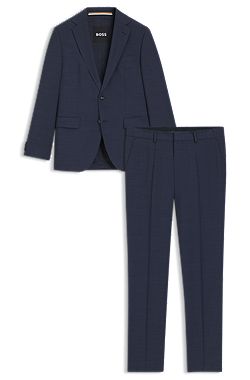 Regular-fit suit in micro-patterned virgin wool