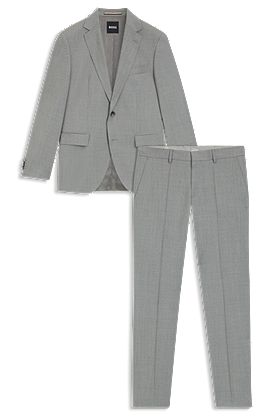 Regular-fit suit in pinstriped virgin wool