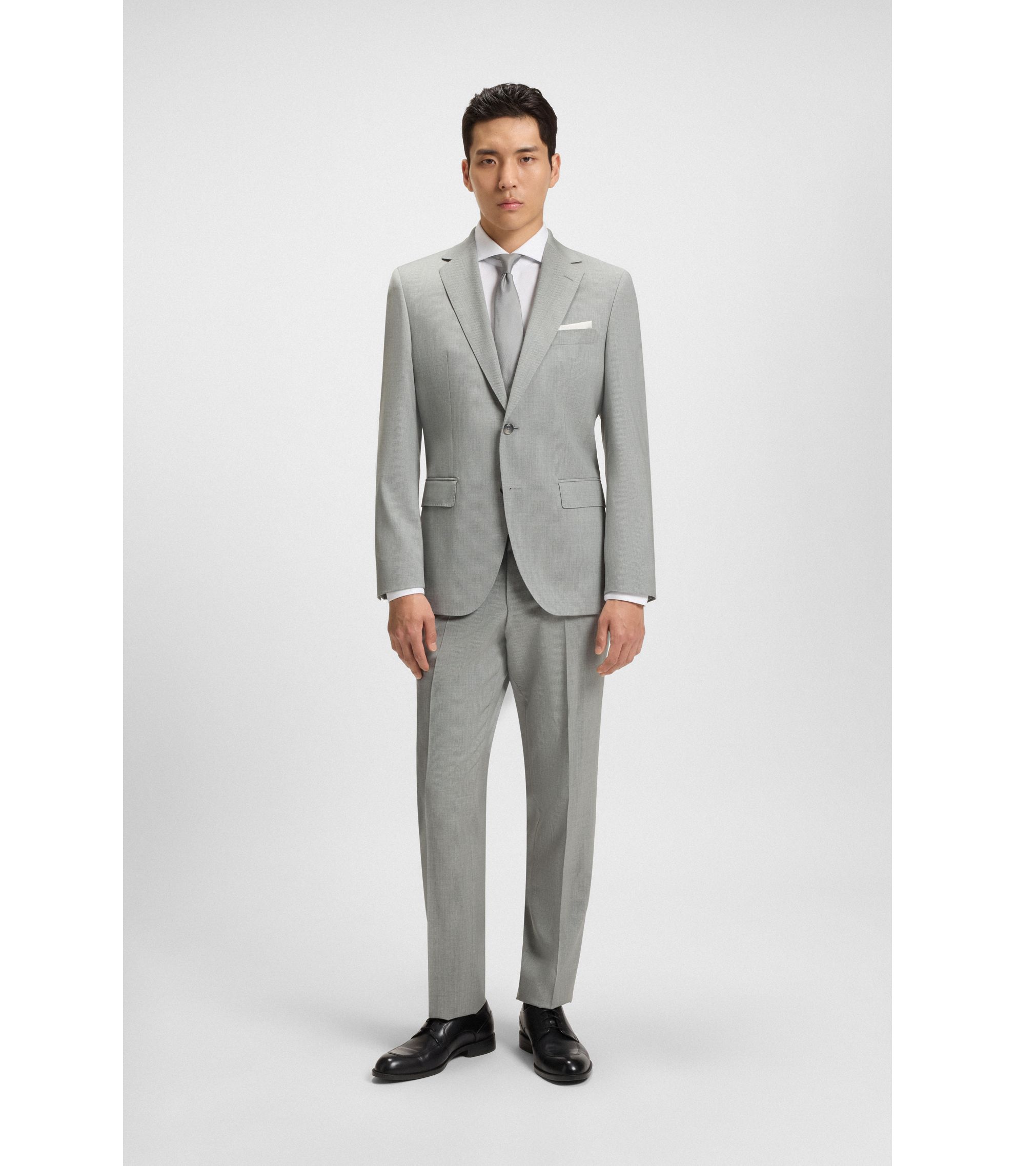 スーツ 25ssAURALEE LIGHTCOTTONWOOL VIYELLACARGO BOSS - Tailored blazer in stretch-wool sharkskin - Light Beige