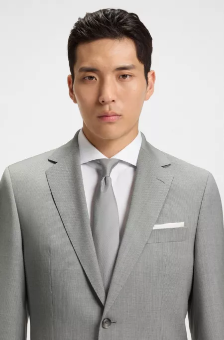 Regular-fit suit in pinstriped virgin wool