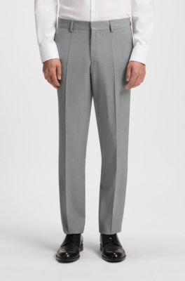 Regular-fit suit in pinstriped virgin wool, Light Grey