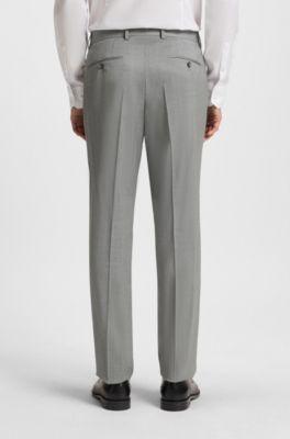Regular-fit suit in pinstriped virgin wool, Light Grey