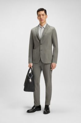 Dressletic slim-fit blazer in performance-stretch jersey, Green