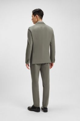 Dressletic slim-fit blazer in performance-stretch jersey, Green