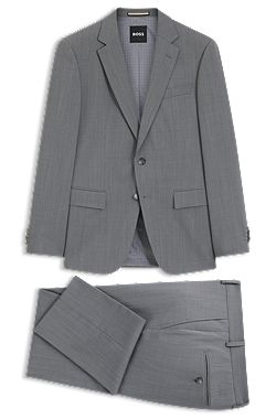 Slim-fit suit in micro-patterned stretch fabric