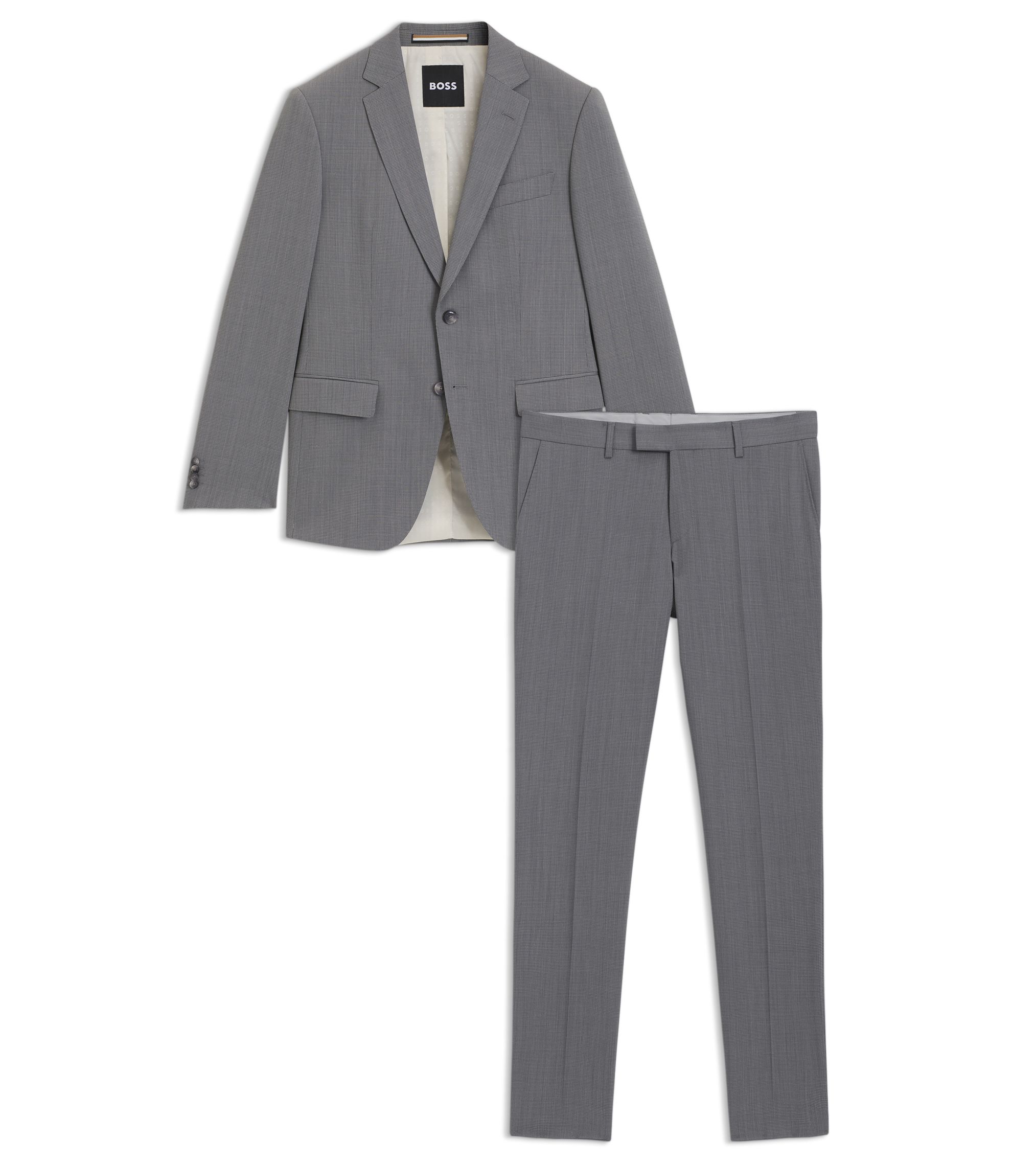 BOSS - スリムフィットスーツ マイクロパターン ストレッチ