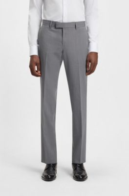 Slim-fit suit in micro-patterned stretch fabric, Light Grey