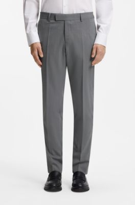 Slim-fit suit in micro-patterned stretch fabric, Light Grey