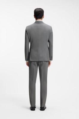 Slim-fit suit in micro-patterned stretch fabric, Light Grey