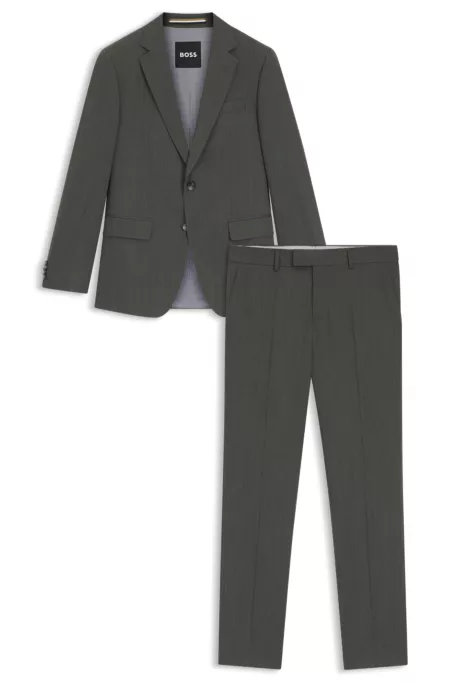 Slim-fit suit in micro-patterned stretch fabric