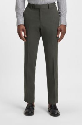 Slim-fit suit in micro-patterned stretch fabric, Green