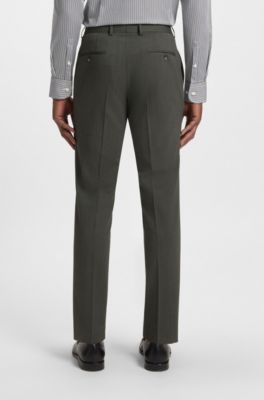 Slim-fit suit in micro-patterned stretch fabric, Green