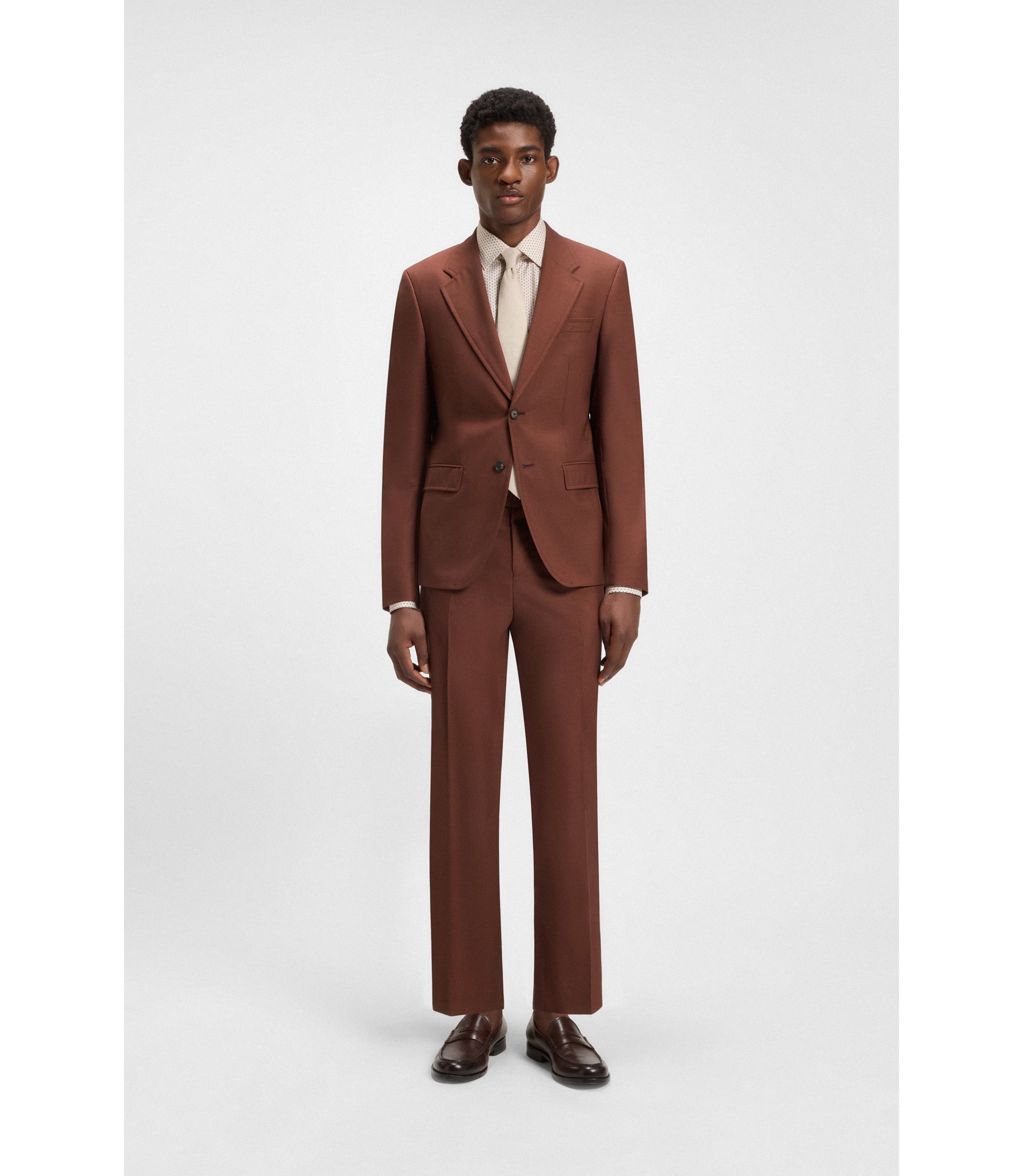 HUGO BOSSダークブラウンウール混紡 スーツ hbeu50546089_212_300?wid=1980&