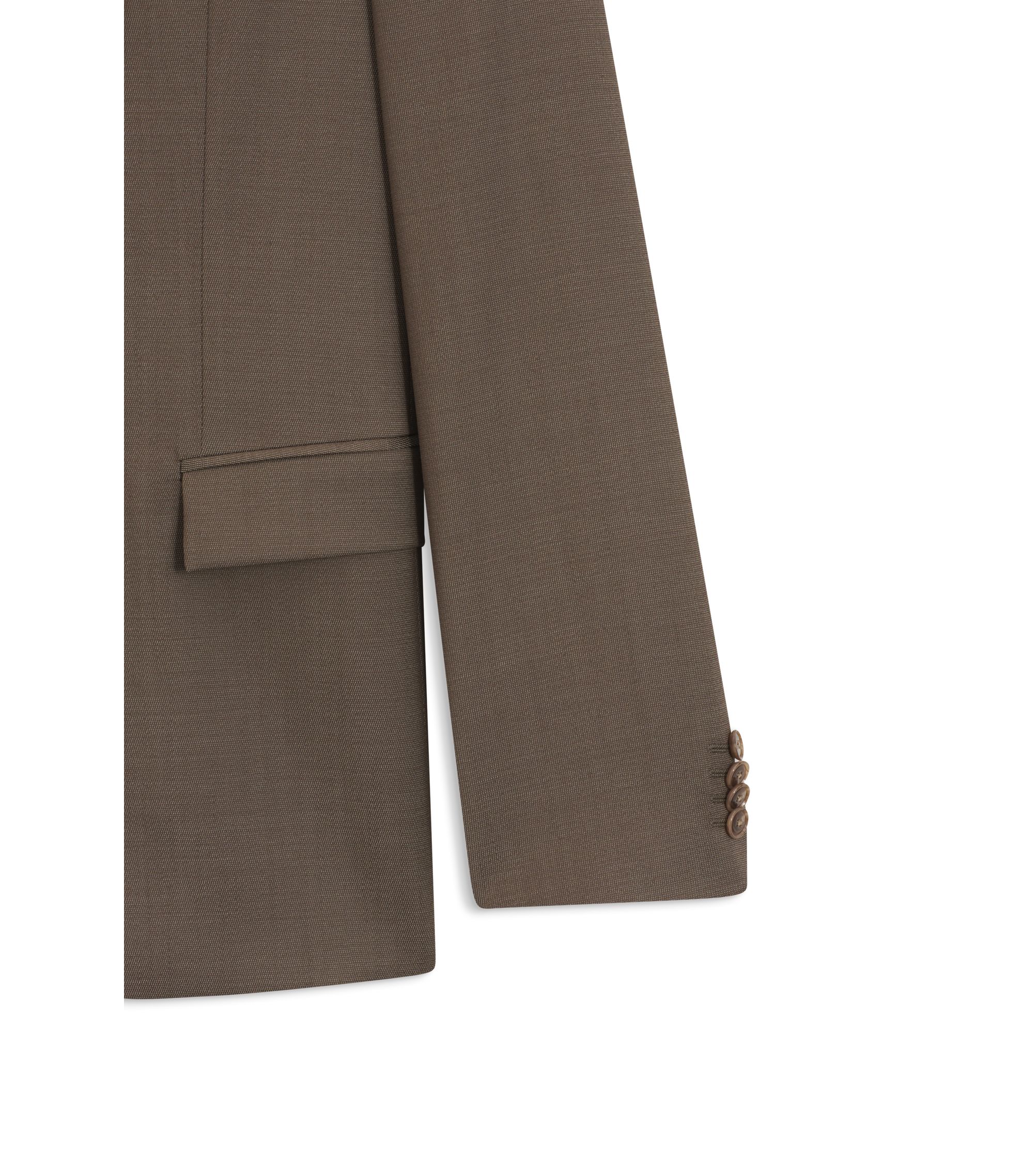 BOSS - スリムフィットスーツ マイクロパターン バージンウール - ブラウン