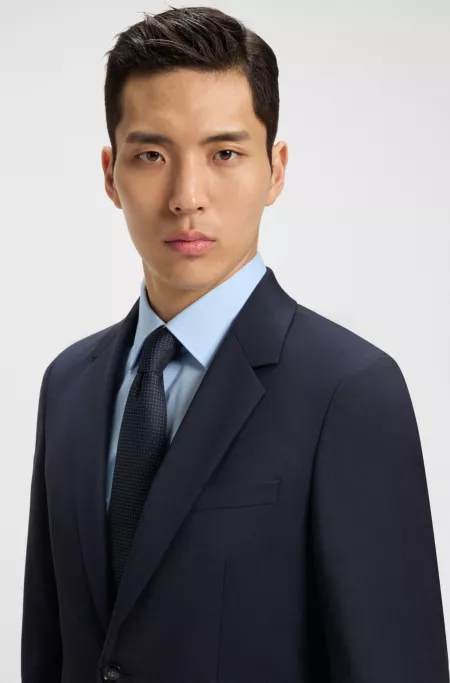 Costume Slim en laine vierge à micro motif