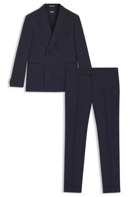 Slim-fit suit with vertical stripe