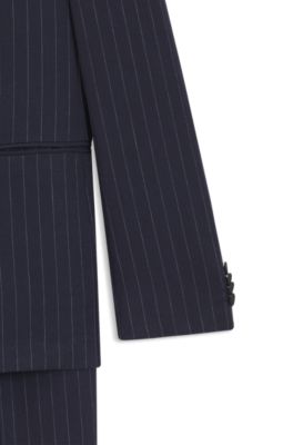 Slim-fit suit with vertical stripe, Blue stripes