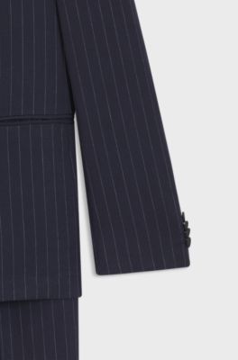 Slim-fit suit with vertical stripe, Blue stripes