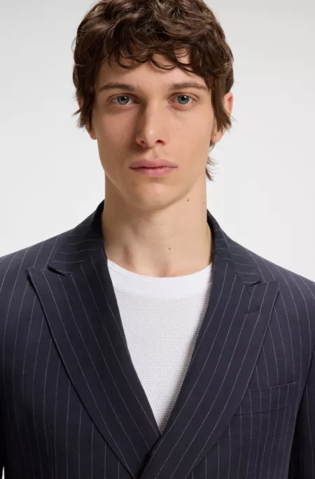 Slim-fit suit with vertical stripe