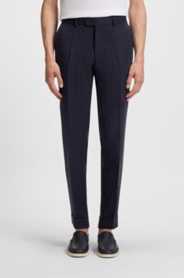 Slim-fit suit with vertical stripe, Blue stripes