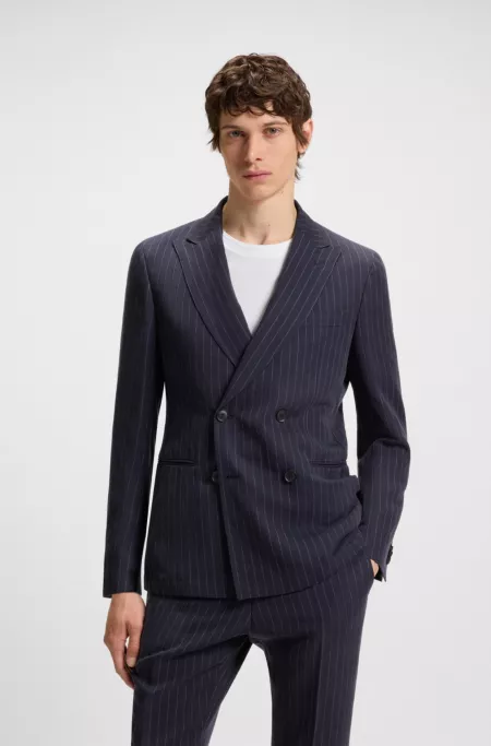 Slim-fit suit with vertical stripe
