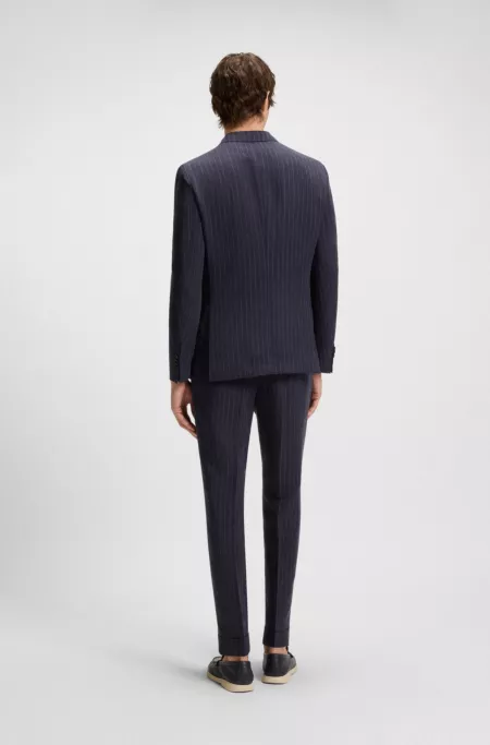 Slim-fit suit with vertical stripe