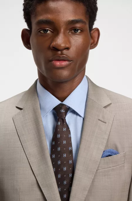 Costume Slim deux pièces en laine vierge chinée