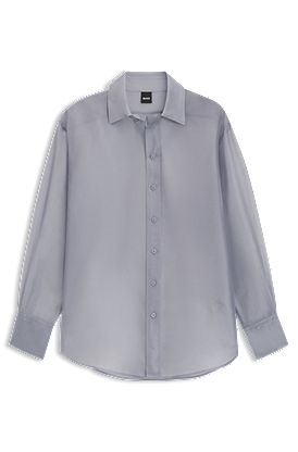 Bluse aus Seiden-Organza mit langen Ärmeln