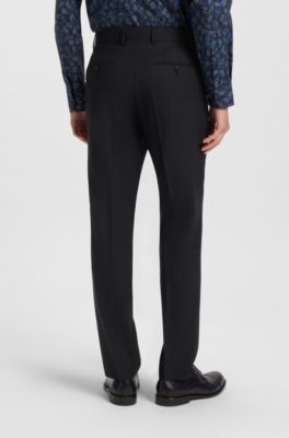Regular-fit suit in micro-patterned stretch wool, Dark Blue