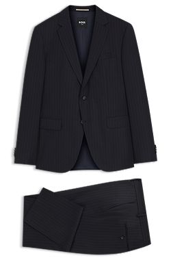 Slim-fit suit in striped virgin wool