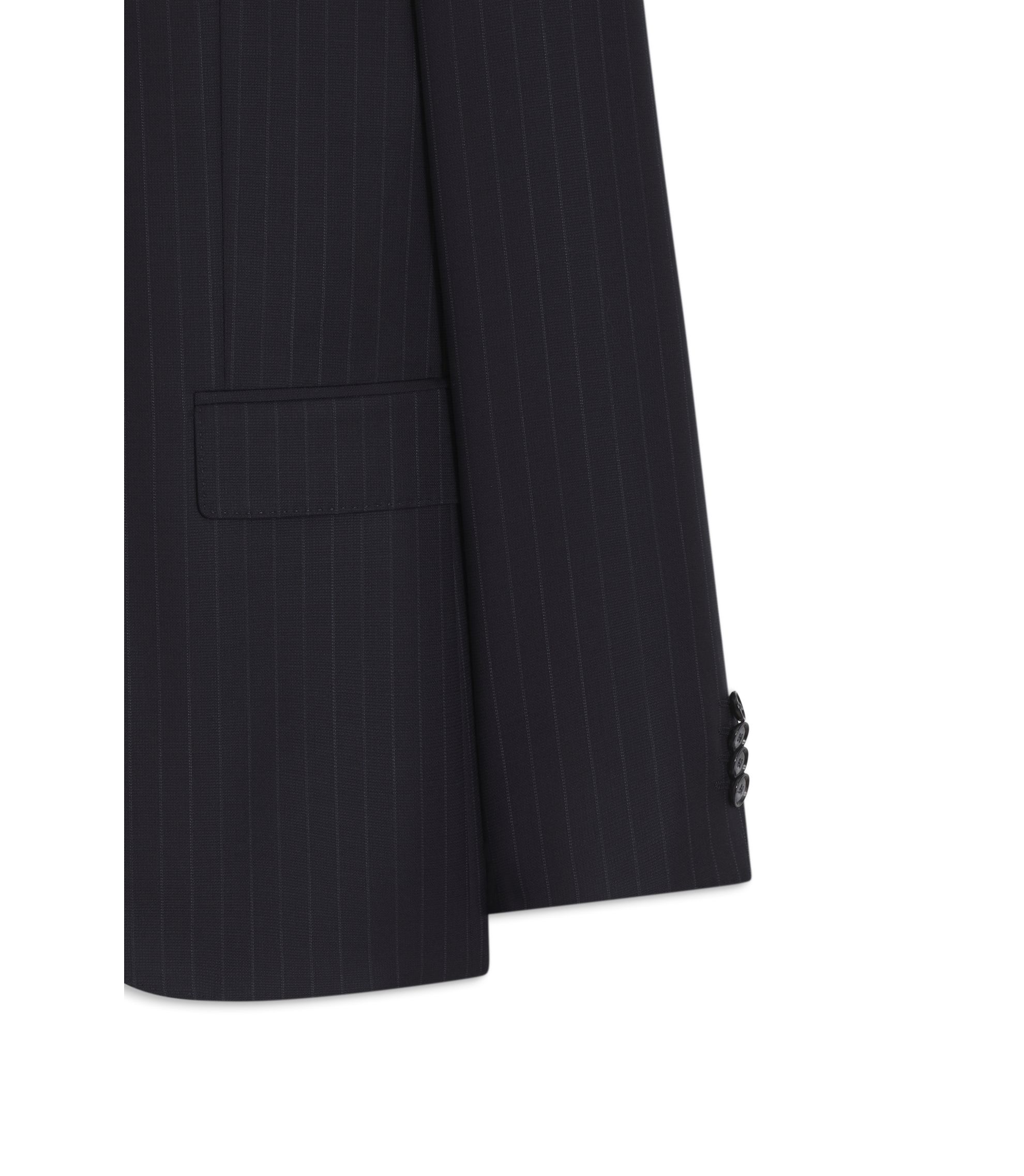 BOSS - スリムフィットスーツ ストライプ バージンウール - ダークブルー