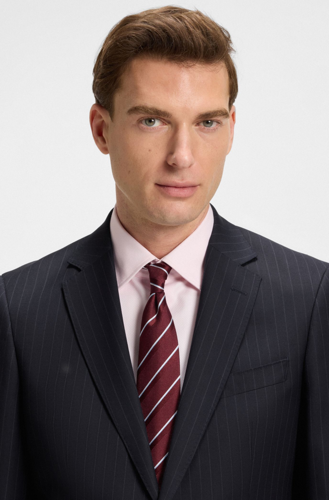 HUGO スリムフィット　ダークネイビースーツ 新品タグ付き BOSS - スリムフィット ツーピーススーツ ストレッチバージン