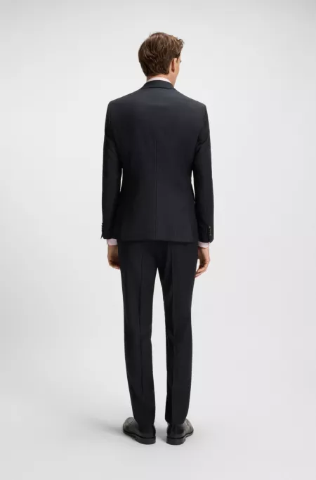 Slim-fit suit in striped virgin wool