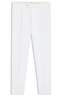 Slim-fit trousers in comfort-stretch cotton, White
