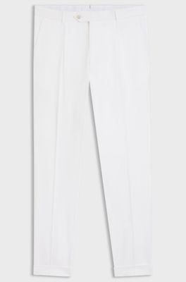 Slim-fit trousers in comfort-stretch cotton, White