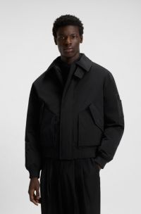 Regular-fit padded jacket in water-repellent fabric, Black