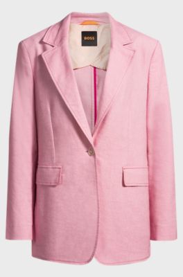 Single-breasted blazer with notch lapels, light pink