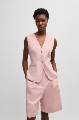 Gilet droit &agrave; bride ajustable, Rose clair