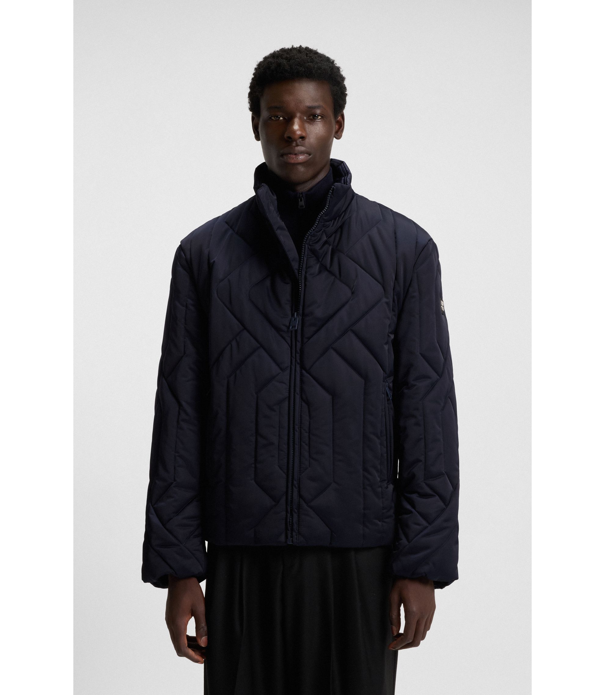 Wasserabweisende Jacke aus gestepptem Satin