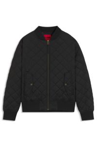 Water-repellent jacket in quilted satin, Black