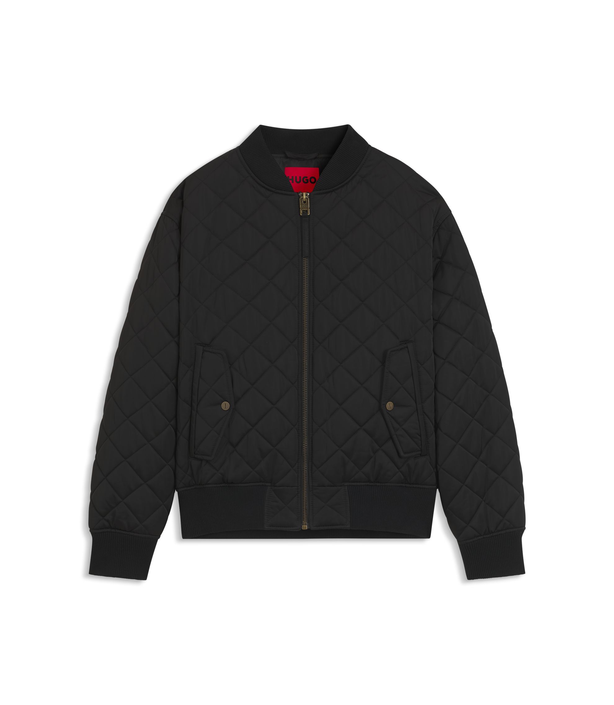 HUGO Water-repellent jacket in quilted satin Black