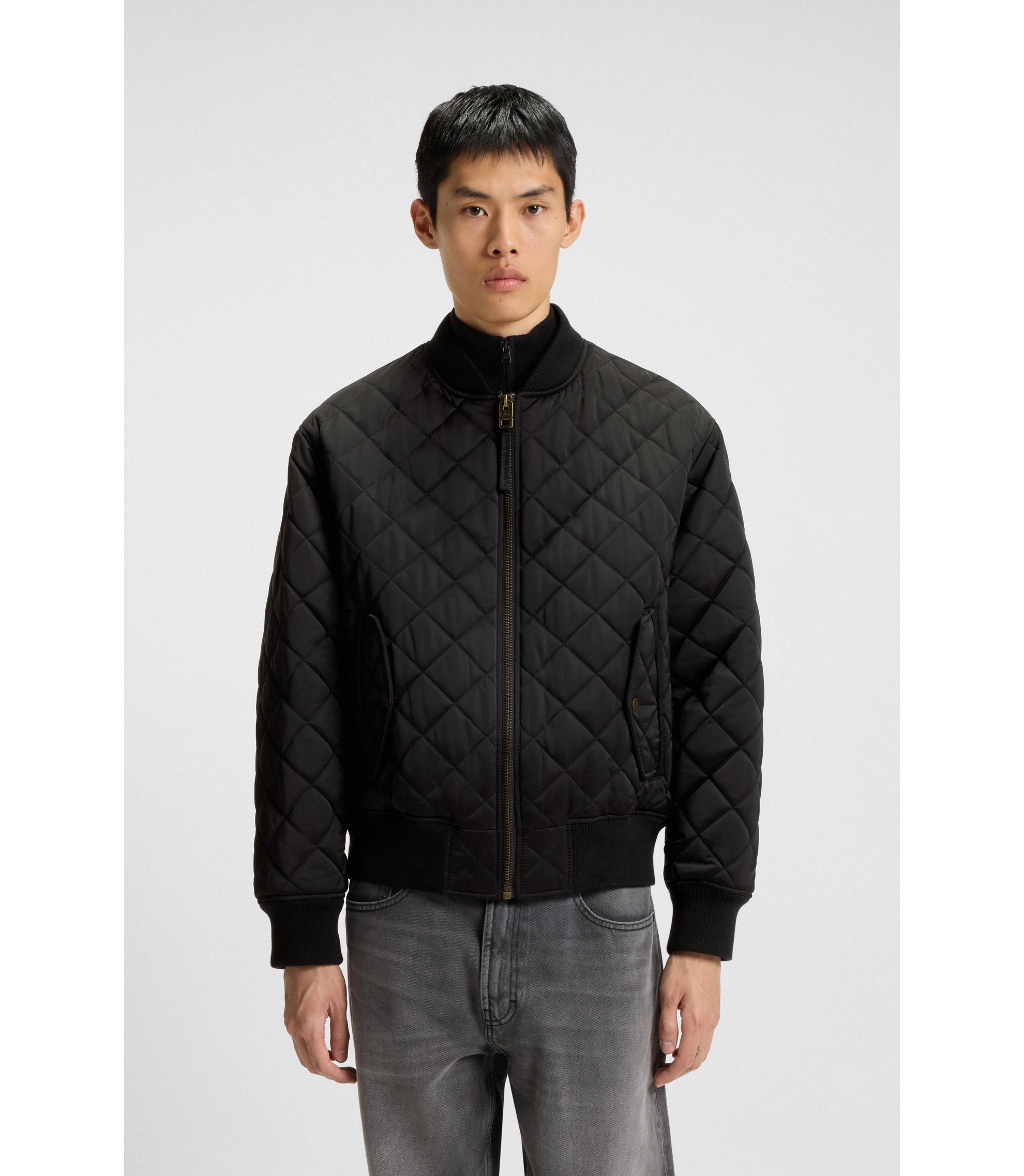 Wasserabweisende Jacke aus gestepptem Satin