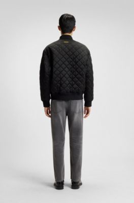 Water-repellent jacket in quilted satin, Black