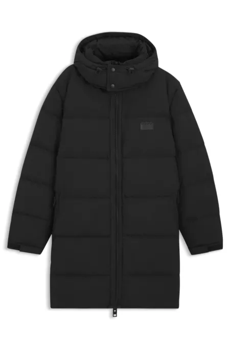 Water-repellent puffer coat with down filling