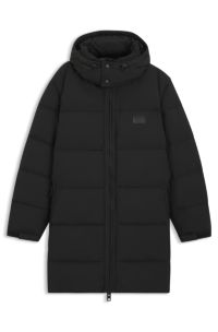 Water-repellent puffer coat with down filling, Black
