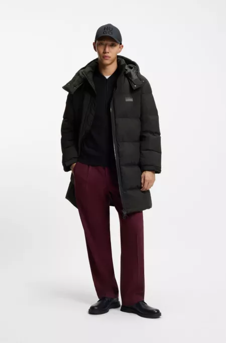 Water-repellent puffer coat with down filling