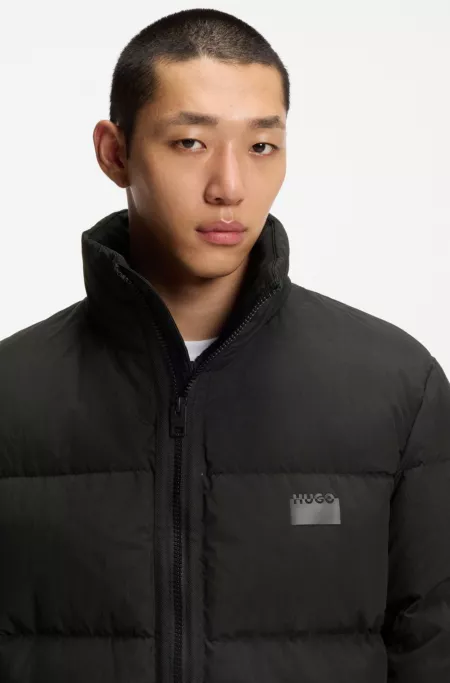 Water-repellent puffer coat with down filling