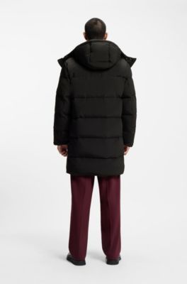 Water-repellent puffer coat with down filling, Black