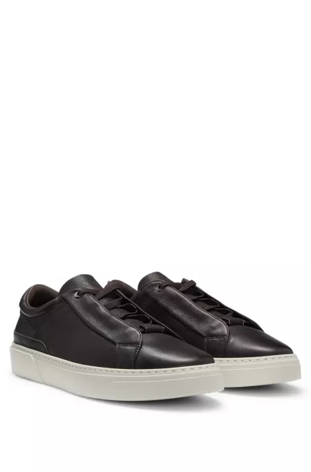 Gary grained-leather trainers with hidden laces