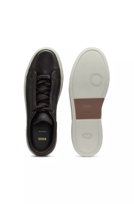 Gary grained-leather trainers with hidden laces